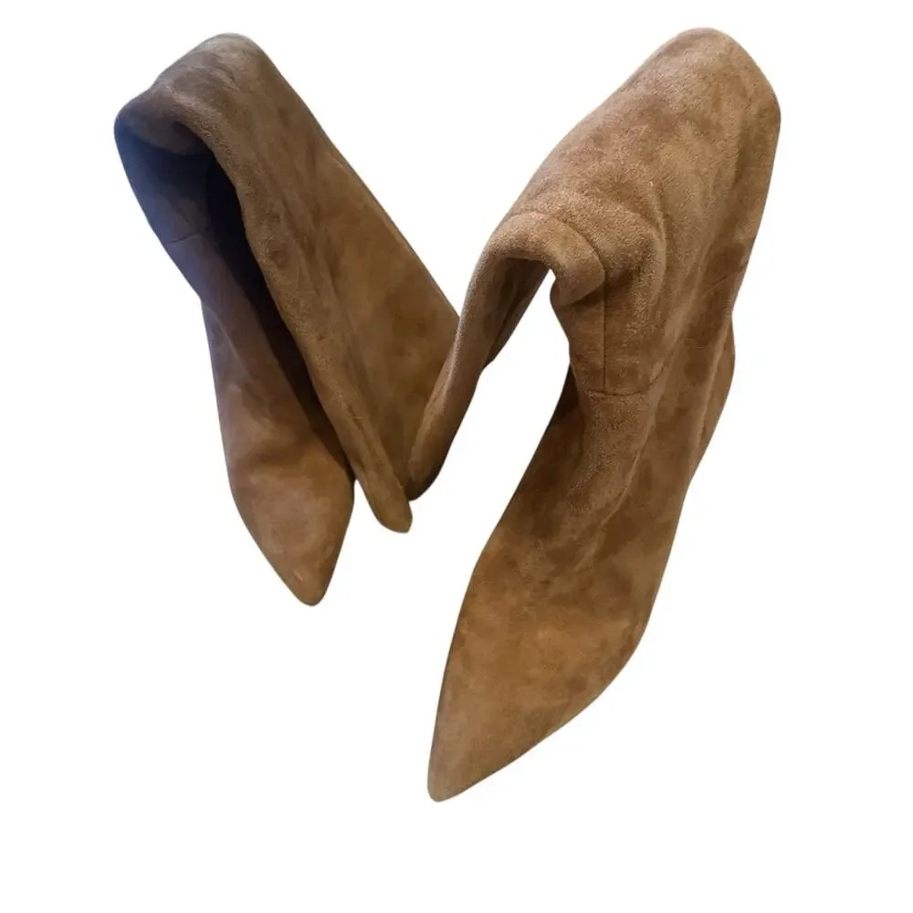 Vince Women's Leather Upper Pilar Knee High Boots Pointy Toe Beige Size 8.5 NWOT - Picture 13 of 13